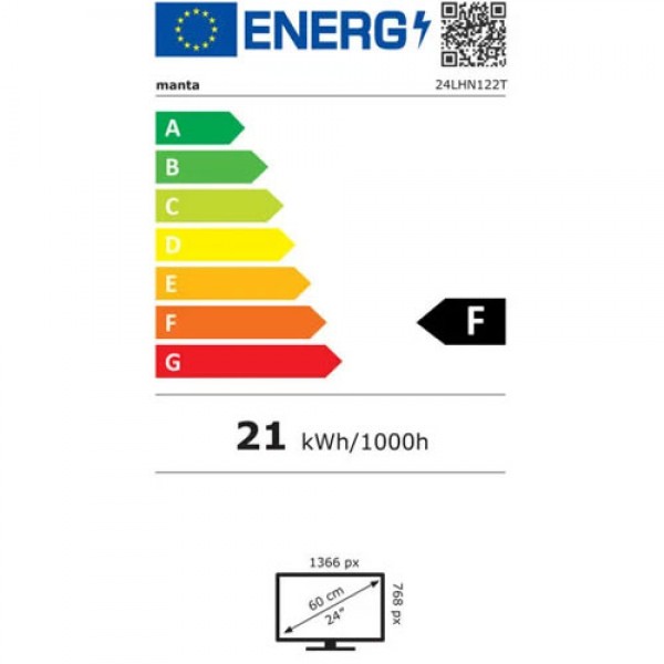 MANTA 24 '' HD DVB-T2 HEVC / H.265 TV, 12V SOCKET