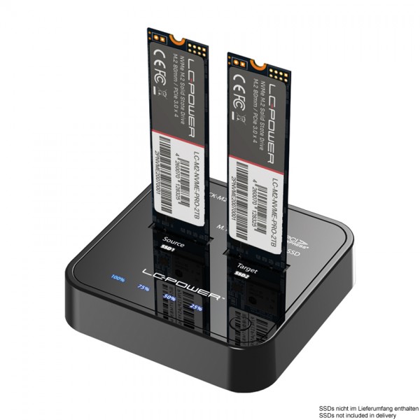 LC-POWER DOCKING STATION FOR TWO NVME-M2 SSD USB3.2