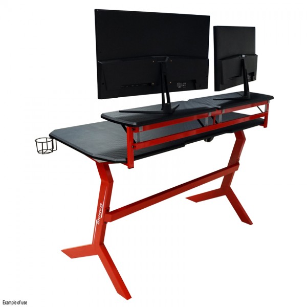 LC-POWER GAMING DESK WITH EXTRA SHELVES BLACK/RED