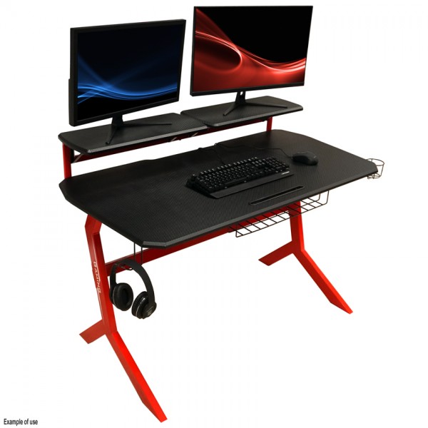 LC-POWER GAMING DESK WITH EXTRA SHELVES BLACK/RED