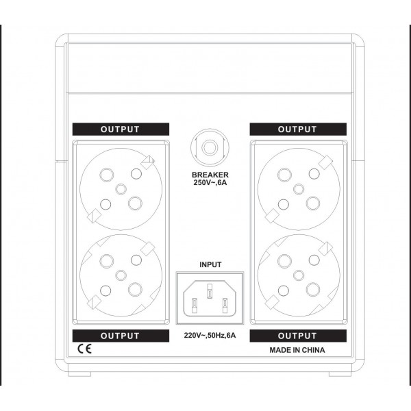 LAMTECH UPS WITH AVR 1500V ,CPU 2x12V9AH,4 SCHUKO SOCKET