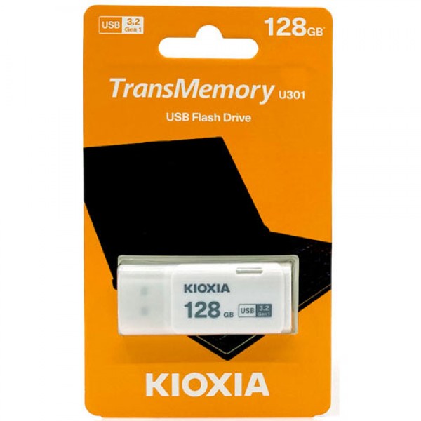 KIOXIA USB 3.2 FLASH STICK 128GB HAYABUSA WHITE U301