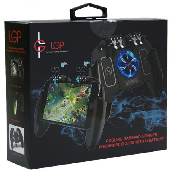 LAMTECH COOLING GAMEPAD 6-FINGER PUBG FOR ANDROID & IOS WITH Li BATTERY