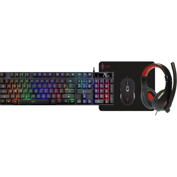 LAMTECH 4 IN 1 RGB GAMING COMBO SET (KEYBOARD-MOUSE-HEADSET-MOUSEPAD) MERCURY