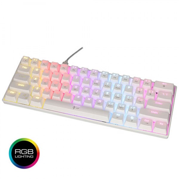 LAMTECH RGB MECHANICAL GAMING KEYBOARD BLUE SWITCH WHITE WITH TYPE-C PORT 'PLUTO'