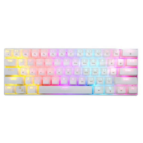 LAMTECH RGB MECHANICAL GAMING KEYBOARD BLUE SWITCH WHITE WITH TYPE-C PORT 'PLUTO'