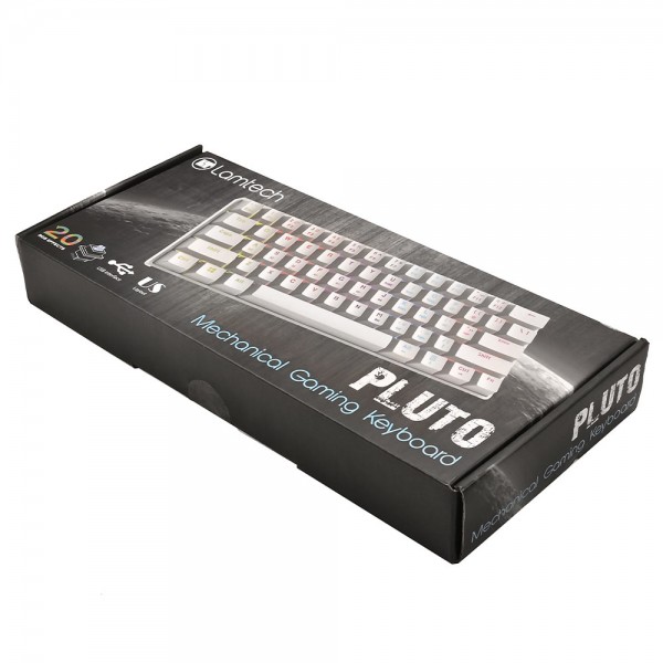 LAMTECH RGB MECHANICAL GAMING KEYBOARD BLUE SWITCH WHITE WITH TYPE-C PORT 'PLUTO'