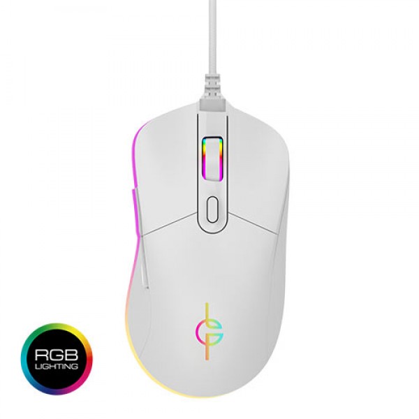 LAMTECH RGB GAMING MOUSE 6400DPI WHITE 'WHITE MOON'