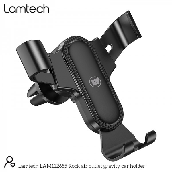 LAMTECH ROCK AIR OUTLET IN-CAR HOLDER BLACK