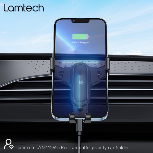 LAMTECH ROCK AIR OUTLET IN-CAR HOLDER BLACK