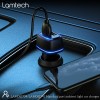 LAMTECH 2xUSB 2,4A CAR CHARGER FOR MOBILE PHONES BLACK