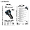 LAMTECH 2xUSB 2,4A CAR CHARGER FOR MOBILE PHONES BLACK