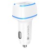 LAMTECH 2xUSB 2,4A CAR CHARGER FOR MOBILE PHONES WHITE