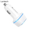 LAMTECH 2xUSB 2,4A CAR CHARGER FOR MOBILE PHONES WHITE