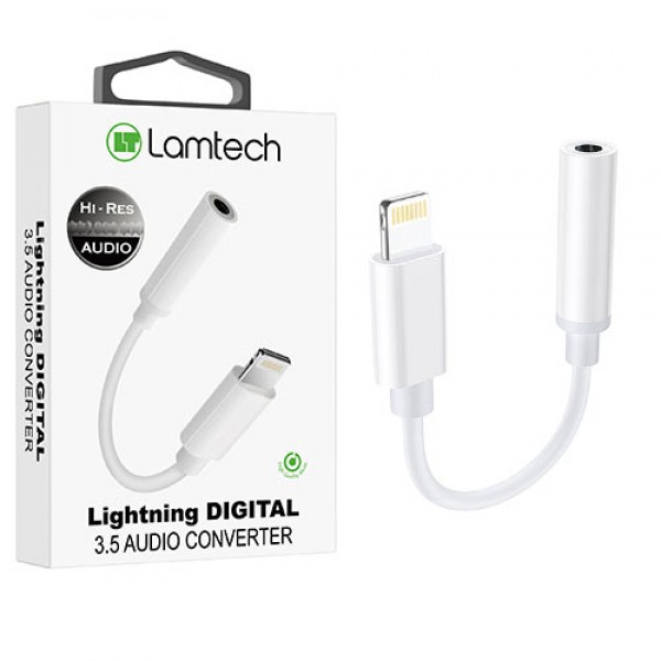 LAMTECH LIGHTNING ADAPTER CABLE AUDIO JACK 3,5MM WHITE