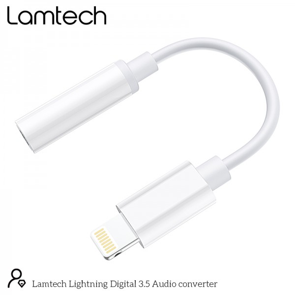 LAMTECH LIGHTNING ADAPTER CABLE AUDIO JACK 3,5MM WHITE