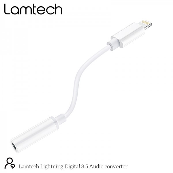 LAMTECH LIGHTNING ADAPTER CABLE AUDIO JACK 3,5MM WHITE