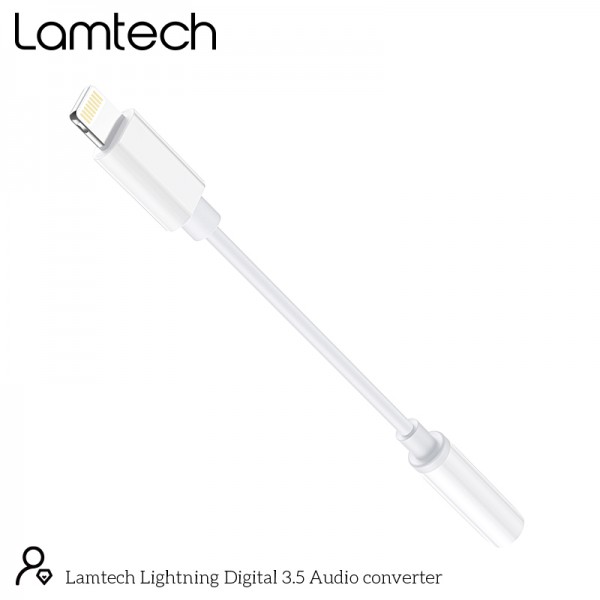 LAMTECH LIGHTNING ADAPTER CABLE AUDIO JACK 3,5MM WHITE