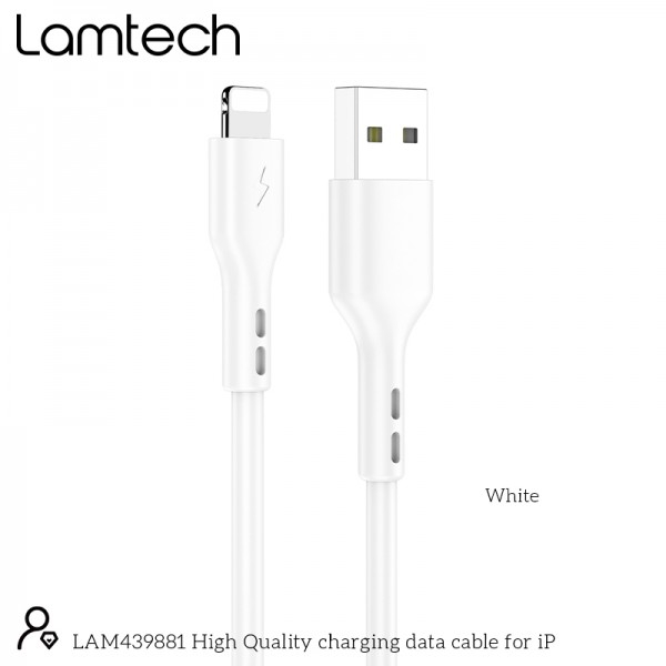 LAMTECH CHARGING & DATACABLE LIGHTNING 1m  WHITE