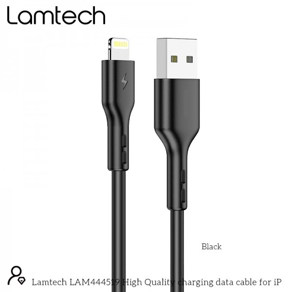 LAMTECH CHARGING & DATACABLE LIGHTNING 1m BLACK