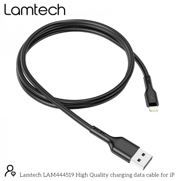 LAMTECH CHARGING & DATACABLE LIGHTNING 1m BLACK