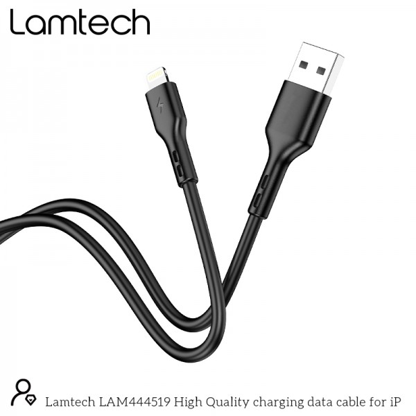 LAMTECH CHARGING & DATACABLE LIGHTNING 1m BLACK