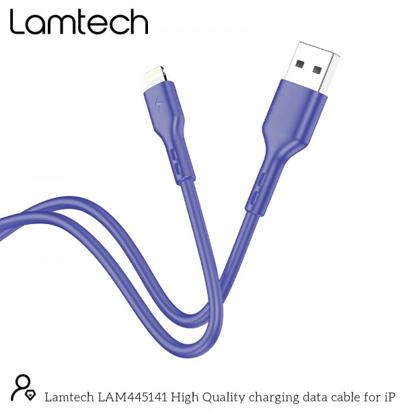 LAMTECH CHARGING & DATACABLE LIGHTNING 1m BLUE