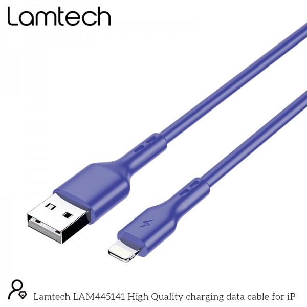 LAMTECH CHARGING & DATACABLE LIGHTNING 1m BLUE