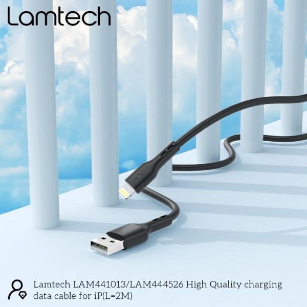 LAMTECH CHARGING & DATACABLE LIGHTNING 2m BLACK