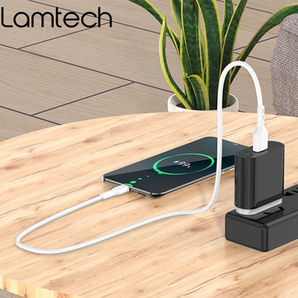 LAMTECH DATACABLE MICRO USB 1m WHITE