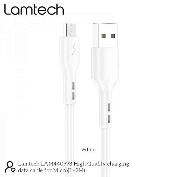 LAMTECH DATACABLE MICRO USB 2m WHITE