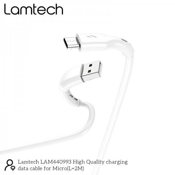 LAMTECH DATACABLE MICRO USB 2m WHITE