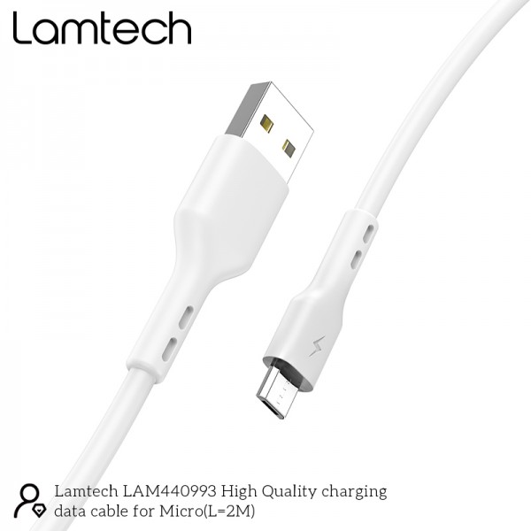 LAMTECH DATACABLE MICRO USB 2m WHITE