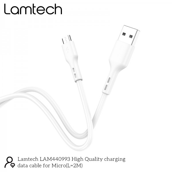 LAMTECH DATACABLE MICRO USB 2m WHITE