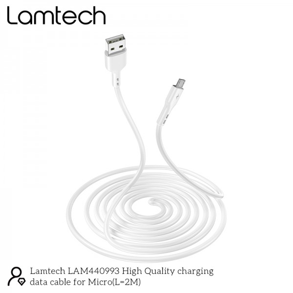 LAMTECH DATACABLE MICRO USB 2m WHITE