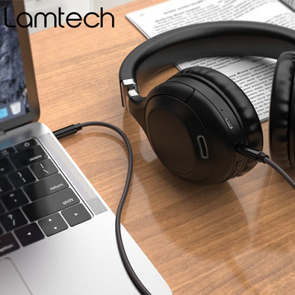 LAMTECH AUDIOCABLE BRAIDED 1m 3.5mm to 3.5mm BLACK