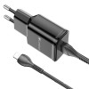 LAMTECH WALL CHARGER QC3.0 18W WITH LIGHTNING CABLE 1M BLACK