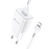 LAMTECH WALL CHARGER QC3.0 18W WITH LIGHTNING CABLE 1M WHITE