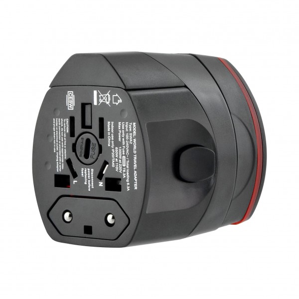 LAMTECH UNIVERSAL TRAVEL POWER ADAPTER BLACK