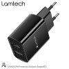 LAMTECH TRAVEL WALL CHARGER 2.1A WITH 2xUSB BLACK