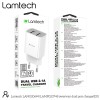 LAMTECH TRAVEL WALL CHARGER 2.1A WITH 2xUSB WHITE