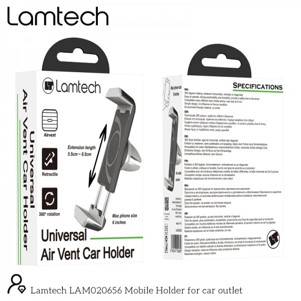 LAMTECH UNIVERSAL CAR AIR VENT SMARTPHONE HOLDER