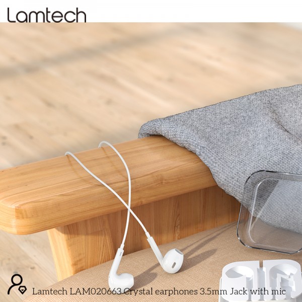 LAMTECH HANDSFREE STEREO 3,5mm JACK WITH MIC WHITE