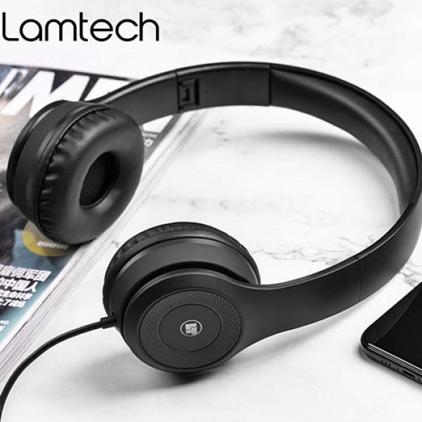 LAMTECH EXTRA BASS STEREO HEADPHONES WITH MIC BLACK