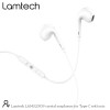 LAMTECH TYPE-C MOBILE EARPHONES WITH MICROPHONE WHITE