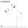 LAMTECH TYPE-C MOBILE EARPHONES WITH MICROPHONE WHITE