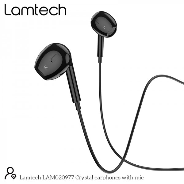 LAMTECH HANDSFREE STEREO 3,5mm JACK WITH MIC BLACK