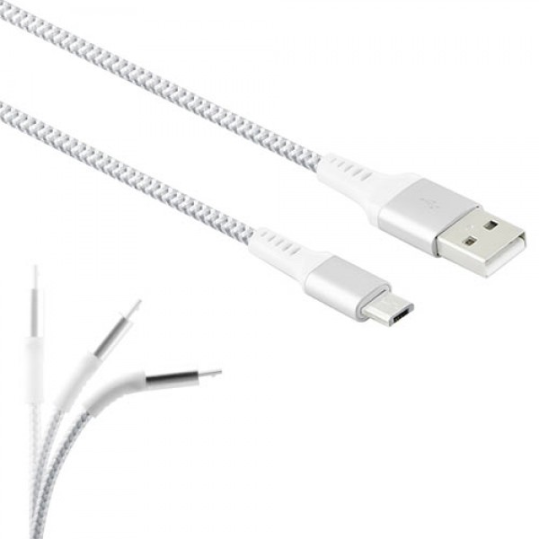 LAMTECH MICRO USB HIGH QUALITY UNBREAKABLE CABLE SILVER 2M