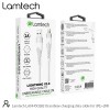 LAMTECH LIGHTNING TO USB HIGH QUALITY UNBREAKABLE CABLE SILVER 2M