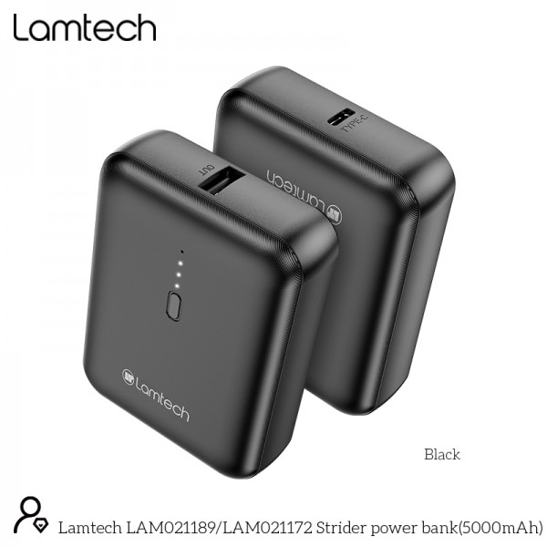 LAMTECH POWERBANK 5000MAH BLACK